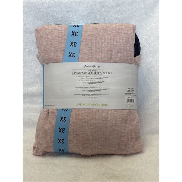 Eddie Bauer Women’s 3-Piece Waffle Fleece Sleep/Pajama Set Plaid Size 3X - Picture 2 of 2